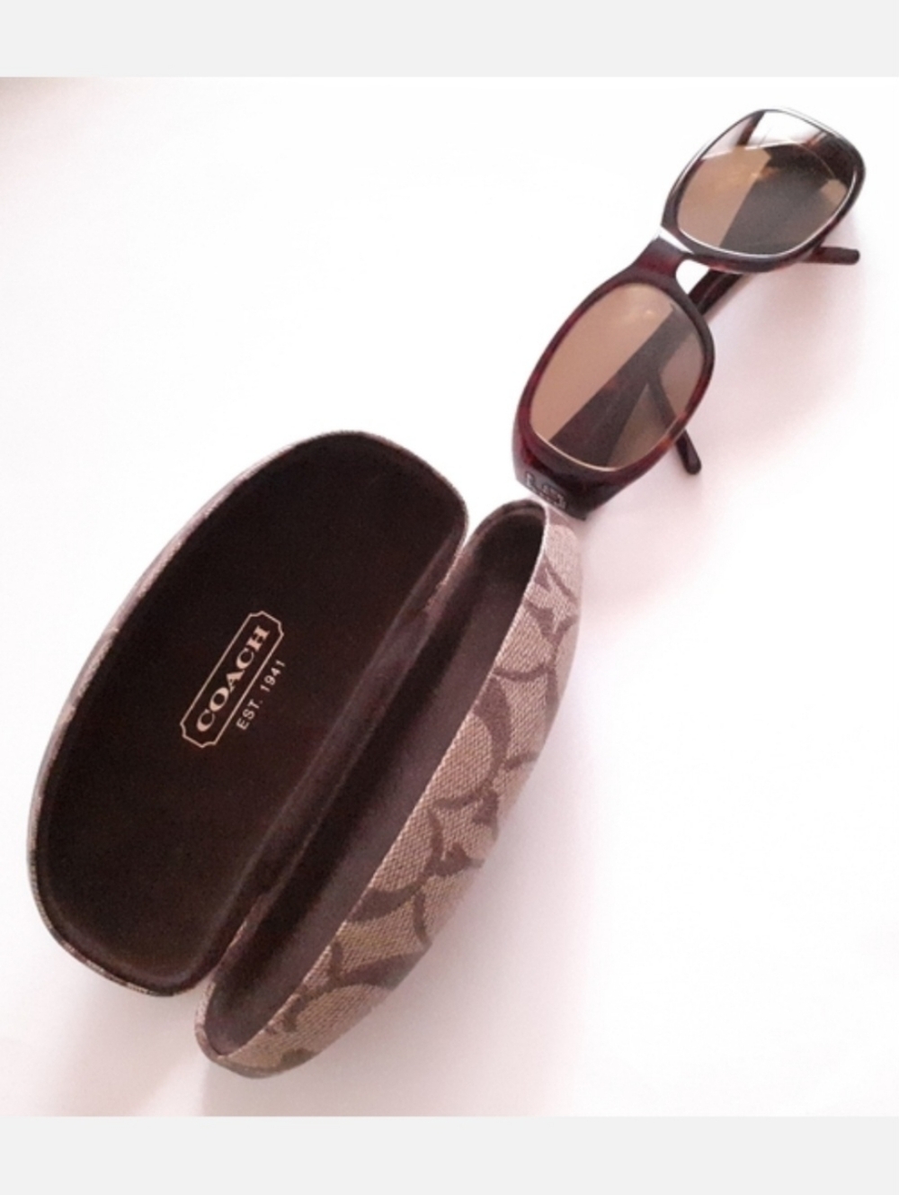 Dolce & Gabbana Tortoise Studded Sunglasses with Signature Coach Sunglasses Case